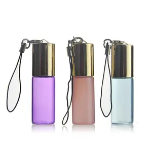 2ml 3ml mini décoration en verre bouteilles de parfum en verre compte-gouttes bouteille avec porte-clés