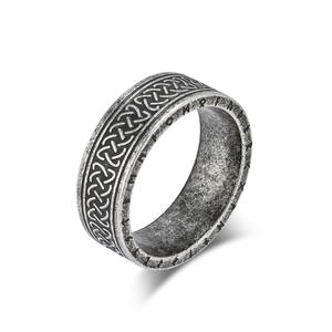 Nordic Vintage Viking Lettering Celtic Knot <b>Titanium</b> Steel <b>Ring</b> For <b>Men</b> Fashion Accessory - Product Image 5
