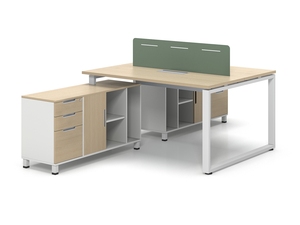 Muebles de Oficina, Diseño Simple, Marco de Aluminio, Mesa de Oficina de Madera para Personal, Blanca, Estación de Trabajo de 2 a 4 Personas, Muebles de Oficina - Product Image 5