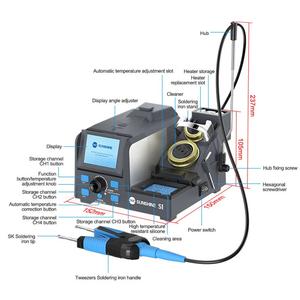 SUNSHINE S1 <span class=keywords><strong>Pinzas</strong></span> <span class=keywords><strong>de</strong></span> precisión Estación <span class=keywords><strong>de</strong></span> soldadura multiusos Estación <span class=keywords><strong>de</strong></span> soldadura inteligente - Product Image 6