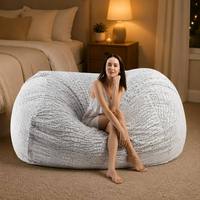Fauteuil pouf surdimensionné en fausse fourrure de 1,80 m, housse de canapé géante moelleuse à texture crocodile pour salon, chambre et home cinéma