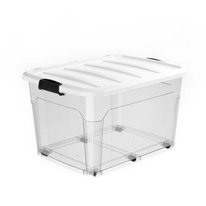 Transparent Stackable Toys Clothes Storage Boxes Small Large Plastic Storage Boxes With Lid Storage Boxes Customizable