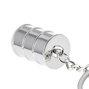 Gantungan kunci cat logam 3D kreatif kustom gantungan kunci barel Drum minyak Logo modis liontin suku cadang mobil logam Aloi seng - Product Image 5