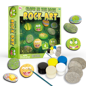 Glow In The Dark Scribble Mosaic Stones Rock Art Kit di pittura su roccia fai da te per bambini - Product Image 1