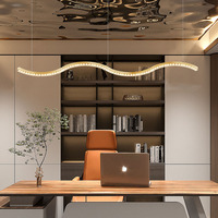 Lumineux Cuisine Îlot À Manger Décor À La Maison Table Pendentif Accrocher Lampe Europe Led Incurvé Plafond Pendentif Lumière Pour Bureau Hôtel
