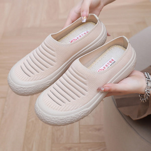 รองเท้าแตะผู้หญิงฤดูร้อนมีดีไซน์เท้าเดียวสไตล์ใหม่ระบายอากาศตาข่ายแบนและเบาทันสมัยอเนกประสงค์สำหรับคนขี้เกียจ - Product Image 6