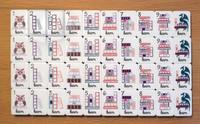 Jeu de Mahjong Américain Peint à la Main, 160 Tuiles Acryliques, Pliable, Portable, Luxe Moderne, Divertissement
