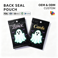 Sachet d'emballage opaque thermoscellable imprimé sur mesure pour cartes aléatoires, cartes à collectionner, boîtes mystères et boosters individuels