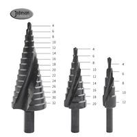 Foret conique à tige hexagonale, foret étagé en spirale HSS de 4 à 32mm de couleur noire, 4 pièces