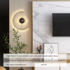 Applique <span class=keywords><strong>murale</strong></span> décorative de style technique de luxe pour chambre à coucher salon applique <span class=keywords><strong>murale</strong></span> à fond LED créative fer rechargeable sans câblage - Product Image 6