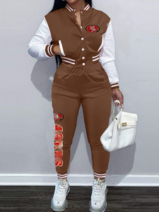 2024新款时尚49斯蒂尔美式足球热卖定制棒球短夹克时尚女性运动套装 - Product Image 5