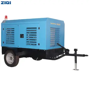 Compressores de ar diesel portáteis para uso externo, modelo pequeno, parafuso rotativo de estágio único, refrigerado a ar, fabricante