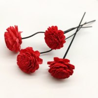 Diffuseur de parfum en roseaux, fleurs artisanales en bois de sola rouge, vente chaude, 4-4,5 cm, 6 cm