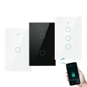 Tuya Intelligent American Standard Switch Single Fire Line Universal WiFi Remote Control Tempered Glass Panel Touch Switch