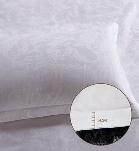 100% Trắng cotton sateen Satin Sọc thổ cẩm Jacquard bộ đồ giường vải thổ cẩm - Product Image 2