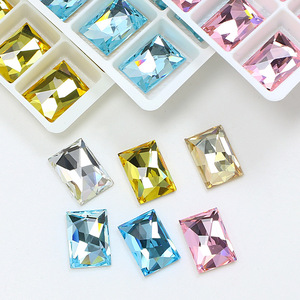 Strass en verre à dos plat de forme rectangulaire, qualité luxe, non thermocollants, perles de cristal <span class=keywords><strong>pour</strong></span> sacs et <span class=keywords><strong>chaussures</strong></span>, vente en gros - Product Image 3