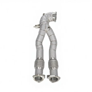 Collecteur d'échappement direct en acier inoxydable pour Audi RS3 <span class=keywords><strong>TTRS</strong></span> 2.5T, tuyaux d'échappement à haut débit avec bouclier thermique - Product Image 1