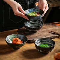 Ensemble de petits bols de service pour la soupe Ramen à salade en porcelaine bol en céramique japonais en céramique avec logo personnalisé