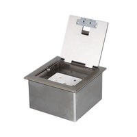 Boîtier de jonction de sol escamotable en acier inoxydable ZDK-120A avec 1 prise de courant EU/UK/US/Universelle et ports de données CAT6 RJ45 USB-C