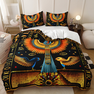 Juego de Ropa de Cama con Diseño de Ley Antigua Egipcia, Funda Nórdica Premium con Escultura, Juego de 3 Piezas - Product Image 6