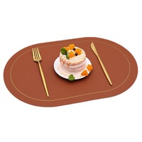 En gros, Set de dessous de plat classiques en cuir, isolants thermiques, double face, imperméables, pour la maison, la cuisine, la table à manger et les tasses à café