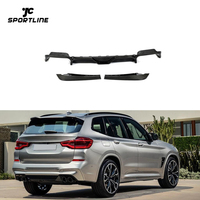 JC Sportline fibre de carbone X3M diffuseur arrière de pare-chocs de voiture pour BMW F97 X3M 2019-2021