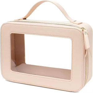 Waterproof <b>Clear</b> PU Customized Small <b>Travel</b> Mini Fashion Cosmetic <b>Bag</b> Open Zipper - Product Image 4