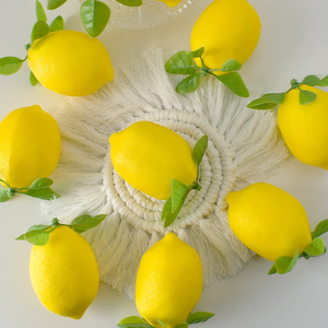 Fruta artificial de PVC de limón simulado amarillo para decoración de frutería para festividades de Halloween y Acción de Gracias - Product Image 1