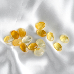 Alta calidad de corte personalizado ovalado de doble cara de corte plano citrino gemas de cristal amarillo natural al por mayor piedras preciosas sueltas - Product Image 4