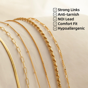 Collier Chaîne Trombone Personnalisé en Acier Inoxydable 304 Argenté Pour Femme, Bijou de Mode Minimaliste et Tendance, Étanche et Plaqué Or 18K PVD - Product Image 2