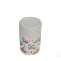 Termo de Acero Inoxidable de Doble Pared con Aislamiento al Vacío, Diseño Animal Print, 350ml/12oz, para Niños, Lonchera Escolar con Cuchara