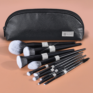 Daily Queen Mor-phe 10Pcs Nano Hair Rhinestone Handle <span class=keywords><strong>Highlighter</strong></span>  Make up Brush Smoooth Application  Opulent Feel Custom logo - Product Image 5