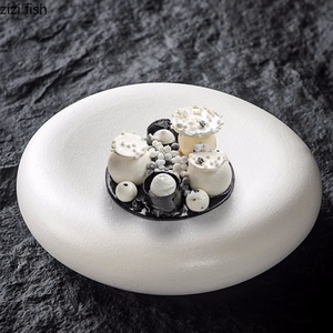 Assiette à sushi ovale en céramique de galets assiettes à manger plat Dim Sum bol à dessert disque de piqûre plateau de collation assiettes à steak de Style occidental - Product Image 2