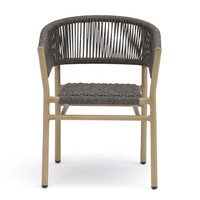 Chaise en corde tressée pour jardin extérieur, empilable, cadre simple en alliage d'aluminium, balcon, terrasse, hôtel, restaurant, mobilier de salle à manger