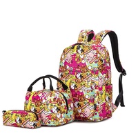 Sacs à dos d'école personnalisés pour enfants, ensemble de sacs cool pour enfants, ensemble de sacs à lunch étanche, espace avec graffiti, cartable pour garçons