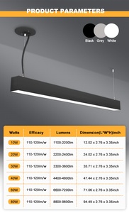 Brandon Chất lượng cao hiện đại 40 wát <span class=keywords><strong>LED</strong></span> tuyến tính hệ thống ánh sáng <span class=keywords><strong>LED</strong></span> Mặt dây chuyền văn phòng chiếu sáng với Nhôm Nhà ở cho siêu thị cửa hàng - Product Image 2