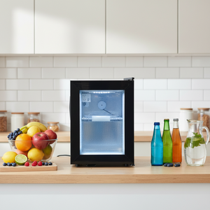 Congelador de Mesa con Puerta de Vidrio para Exhibición de Helados y Gelato, con Cerradura, Tamaño Pequeño, 21l, Compresor, Mini Congelador - Product Image 1