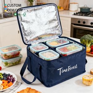 Fashionable Custom Logo Thermal Insulated Cooler Bag Non-Woven for Home Office Daily Lunch Carry Kids School Meal Storage - Product Image 1