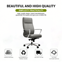 Chaise de bureau ergonomique en cuir à dossier haut avec roulettes, chaise de direction de luxe pour salon
