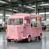 Camion de restauration mobile rétro sur mesure avec fenêtre de service, chariot à snacks pour café, crème glacée, hot-dogs, idéal pour les entreprises de restauration rapide en extérieur