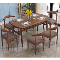 Ensemble de table à manger rectangulaire moderne en bois avec 4 chaises pliantes pour entrepôt et usage domestique