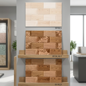 Carreaux de céramique modernes brillants et émaillés, design noir linéaire, 300x450mm, pour murs intérieurs de salle de bain et couloir - Product Image 5