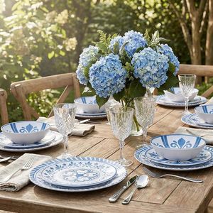 Nouvel arrivage de vaisselle : Service de table en porcelaine fine motif Feuille de Vie - Product Image 5