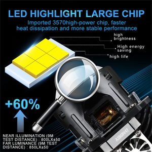 XOVY Phare Bi-LED avec lentille de projecteur, ampoule Canbus mini non destructive, faisceau Hi-Lo, 1,5, 2 et 2,5 pouces, pour voiture - Product Image 3