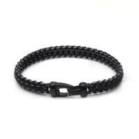 Bracelet tressé unisexe en acier inoxydable 316L plaqué or, fait main, étanche, style classique et tendance, idéal comme cadeau