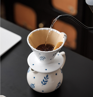 Ensemble de cafetière en céramique de style origami de luxe léger avec filtre à café en papier et sac de voyage portable