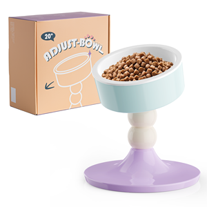 Ajustável e dobrável Cerâmica Pet Bowl Custom Elevated <span class=keywords><strong>Cat</strong></span> Bowl - Product Image 1