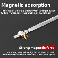 Embout de tournevis hexagonal double extrémité extra long de 100 mm, en acier S2, H4, magnétique puissant, tige de 1/4 pouce, fixation profonde, qualité industrielle, bricolage