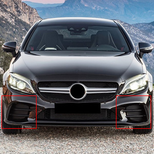 Mercedes-Benz C-Class Front Fog Light Trim Carbon Fiber Texture Piano Black ABS Modification 2019 C180L C260L C300L - Product Image 4