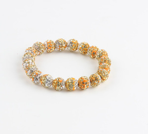 Bracciale Shambhala Intrecciato con Sfere in Argilla Morbida <span class=keywords><strong>da</strong></span> 10mm, Colori Sfumati Misti e Strass, Vendita all'Ingrosso - Product Image 3